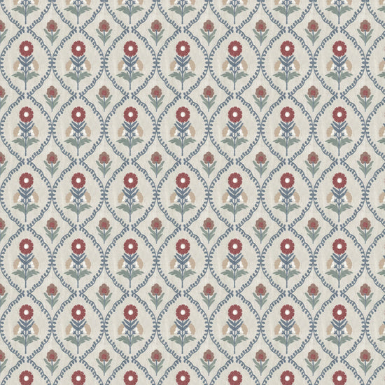 Milford Blue-Burgundy Curtains