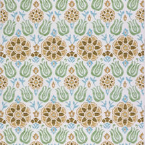 Cassia Seafoam Mustard Curtains