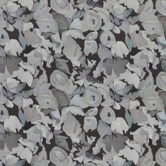 Flores Embroidery Charcoal Slate Beau Curtains