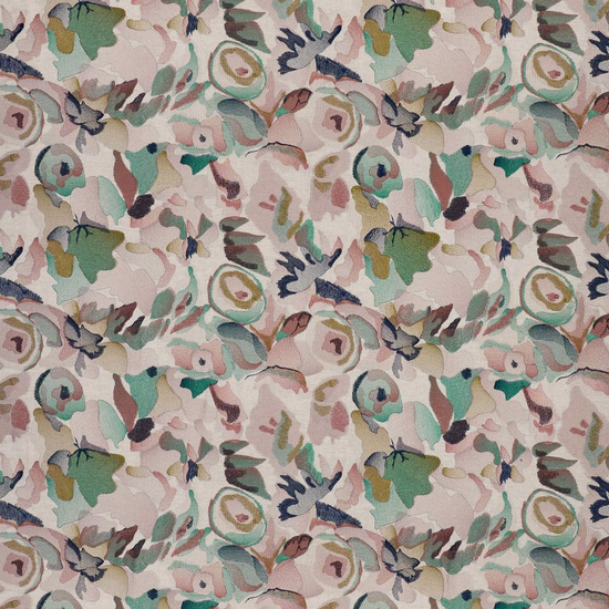 Flores Embroidery Positano Emerald Midnight Curtains