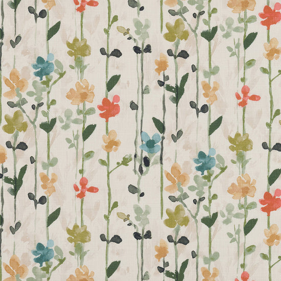Woodland Floral Green Curtains
