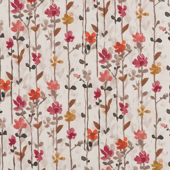 Woodland Floral Raspberry Curtains
