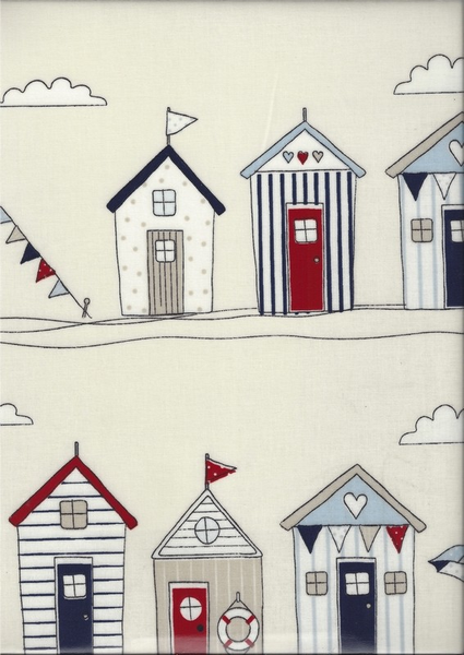Beach Huts Blue PVC Tablecloth PVC Tablecloths