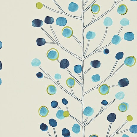 Berry Tree Peacock Powder Blue Lime and Neutral Wallpapers
