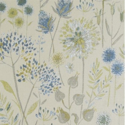 Flora Linen Duck Egg Fabric by the Metre