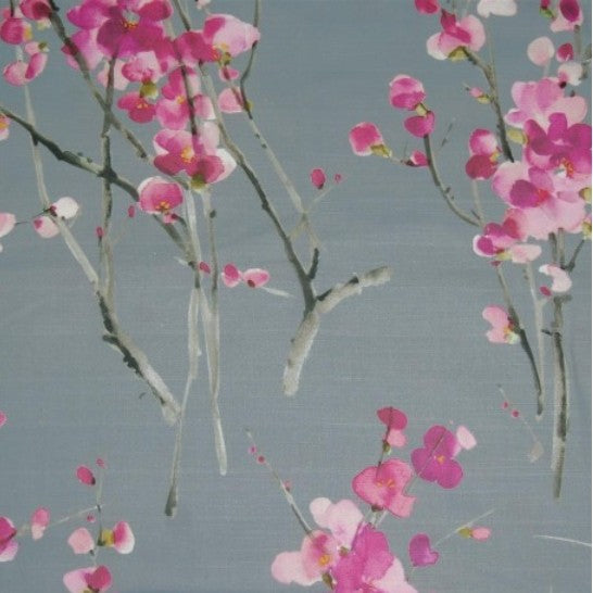 Seville Blossom Slate Curtains