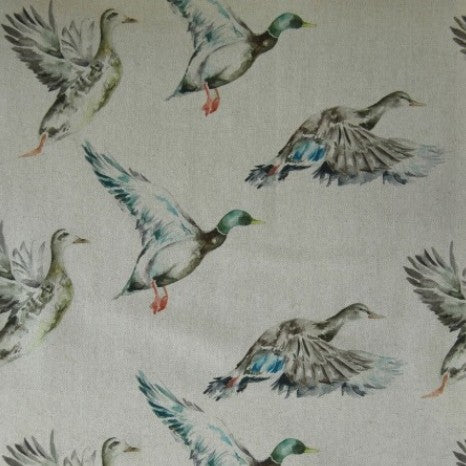 Flying Ducks Linen Fabric by the Metre