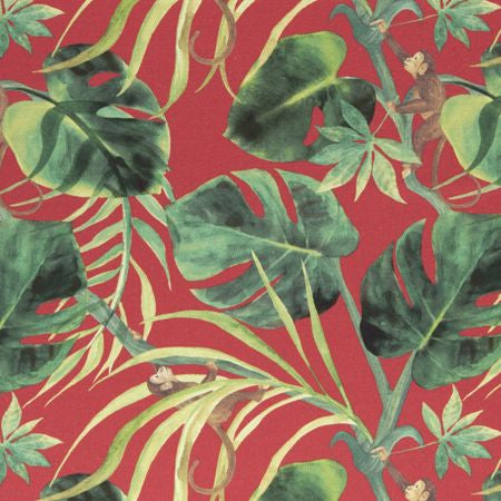 Monkey Business Rouge Fabric by the Metre