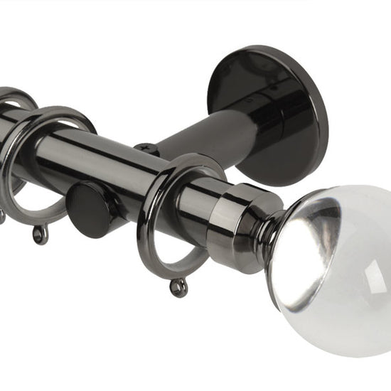 Clear Ball Black Nickle Curtain Poles