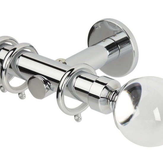 Clear Ball Chrome Curtain Poles