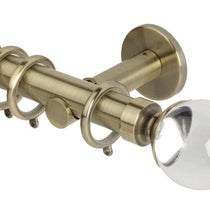 Clear Ball Spun Brass Curtain Poles