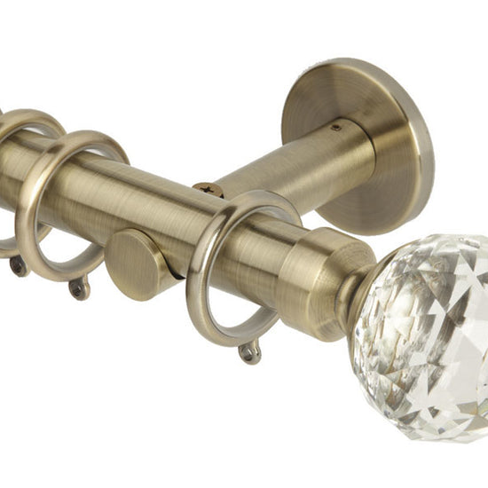 Clear Crystal Spun Brass Curtain Poles