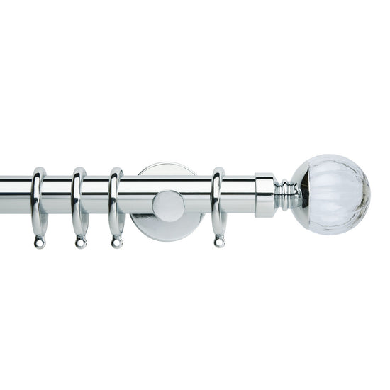 Clear Pumpkin Chrome Curtain Poles