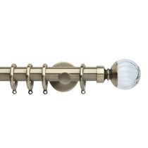 Clear Pumpkin Spun Brass Curtain Poles