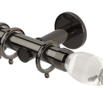 Clear Teardrop Black Nickle Curtain Poles