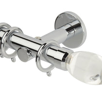 Clear Teardrop Chrome Curtain Poles