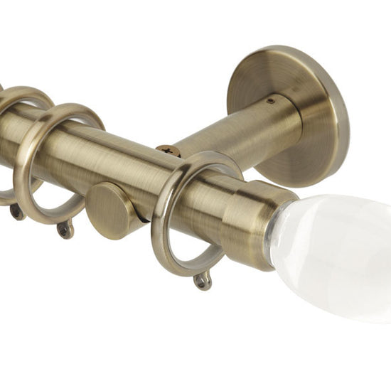 Clear Teardrop Spun Brass Curtain Poles