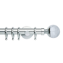 Crackeled Glass Chrome Curtain Poles