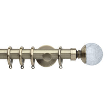 Crackeled Glass Spun Brass Curtain Poles