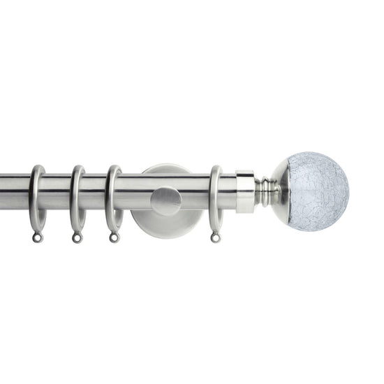 Crackeled Glass Stainless Steel Curtain Poles