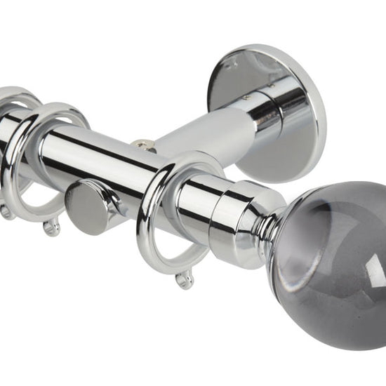 Grey Ball Chrome Curtain Poles