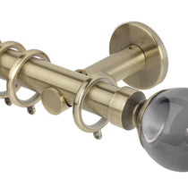 Grey Ball Spun Brass Curtain Poles