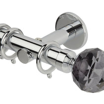 Grey Crystal Chrome Curtain Poles