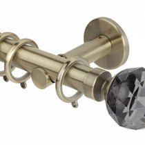 Grey Crystal Spun Brass Curtain Poles