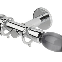 Grey Teardrop Chrome Curtain Poles