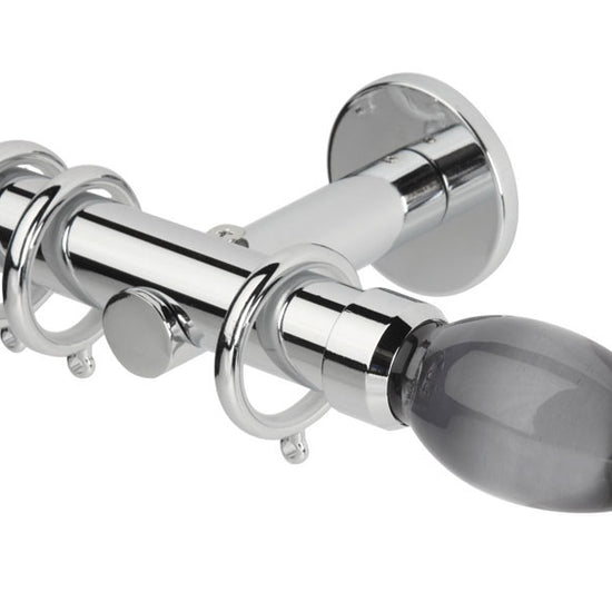 Grey Teardrop Chrome Curtain Poles