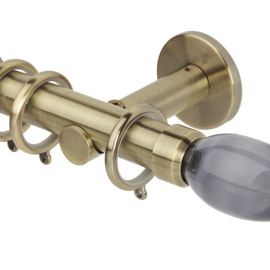 Grey Teardrop Spun Brass Curtain Poles