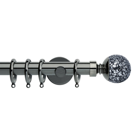 Mosaic Ball Black Nickle Curtain Poles