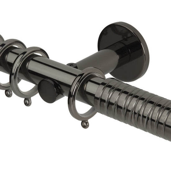 Wired Barrel Black Nickle Curtain Poles