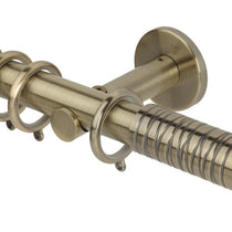 Wired Barrel Spun Brass Curtain Poles