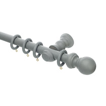 Pale Slate Wooden Curtain Poles