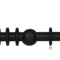 Black Wooden Curtain Poles