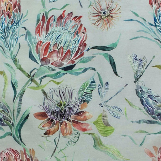 Moorehaven Pomegranate Silver Fabric by the Metre