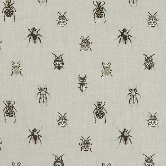Beetle Charcoal Natural Curtains