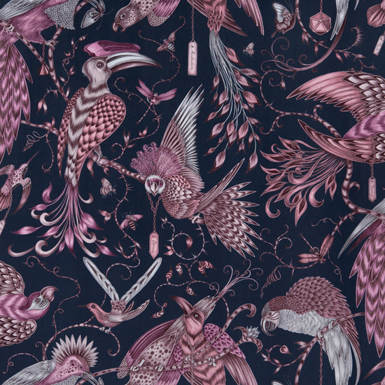 Audubon Pink Velvet Curtain Tie Backs