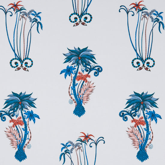 Jungle Palms Blue Valances