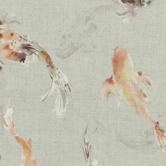 Koi Carp Linen Amber Fabric by the Metre