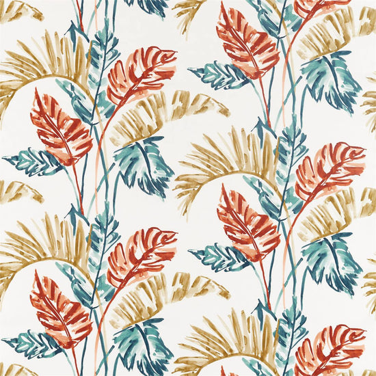 Toshiko Paprika Teal Olive 120791 Curtains