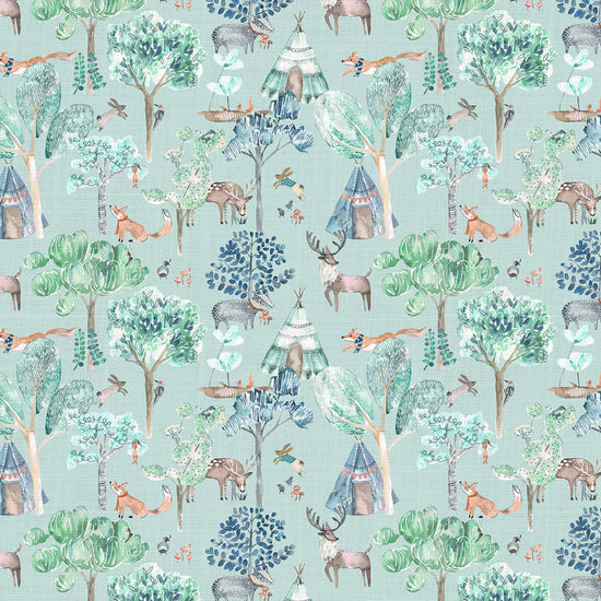 Woodland Adventures Aqua Fabric by the Metre