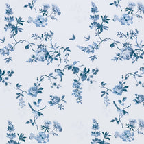 Birds And Roses Blue Curtains