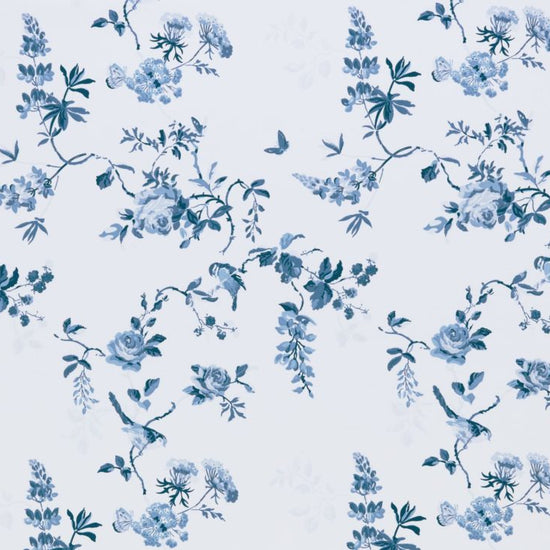 Birds And Roses Blue Curtain Tie Backs