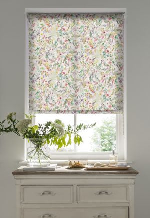Forget Me Not Linen Roller Blinds