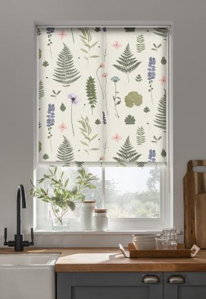 Herbarium Blush and Natural Roller Blinds