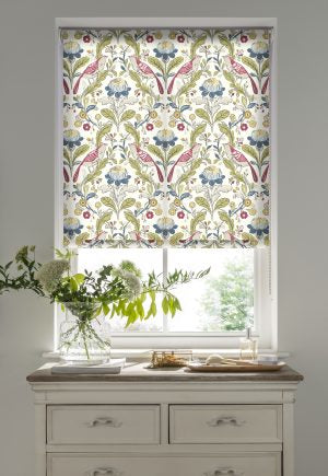 Orchard Birds Rouge Roller Blinds