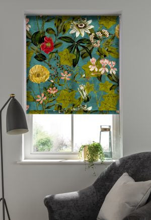 Passiflora Kingfisher Roller Blinds