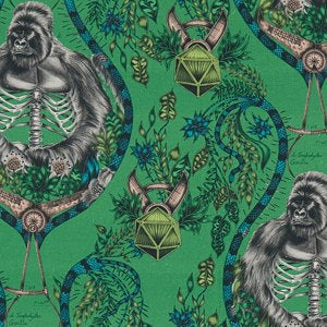 Silverback Linen Green Fabric by the Metre